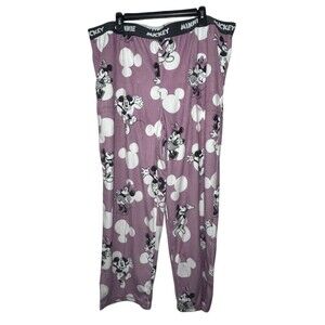 Disney Mickey Mouse Pajamas Women 2XL Pink Loungewear Sleep Pants